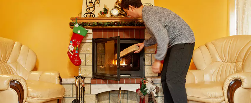 Rusted Metal Fireplace Restoration in Bethesda, Maryland